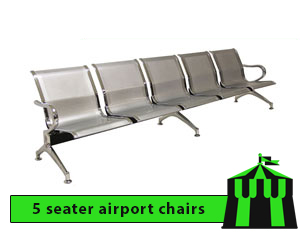Five-Seater Silver Airport Chair